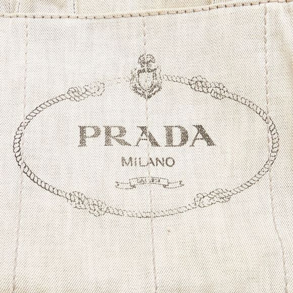 Prada Pre Loved Canapa Logo Canvas Satchel - Picture 6 of 8